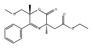 2H-1,4-Oxazine-3-acetic acid, 3,6-dihydro-6-(methoxymethyl)-3,6-dimethyl-2-oxo-5-phenyl-, ethyl ester, (3R,6R)-