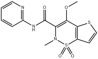 2H-Thieno[2,3-e]-1,2-thiazine-3-carboxamide, 4-methoxy-2-methyl-N-2-pyridinyl-, 1,1-dioxide Struktur