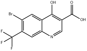 6-Bromo-4-hydroxy-7-(trifluoromethyl)quinoline-3-carboxylic acid Struktur