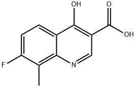 7-Fluoro-4-hydroxy-8-methylquinoline-3-carboxylic acid 化学構造式