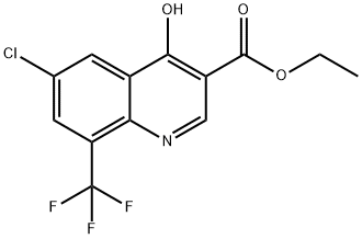 Ethyl 6-chloro-4-hydroxy-8-(trifluoromethyl)quinoline-3-carboxylate,1065102-34-2,结构式