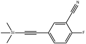 Benzonitrile, 2-fluoro-5-[2-(trimethylsilyl)ethynyl]- Structure