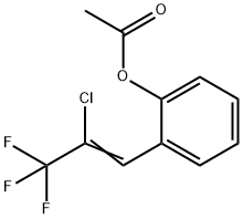 Phenol, 2-(2-chloro-3,3,3-trifluoro-1-propen-1-yl)-, 1-acetate Struktur