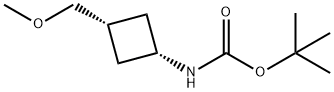 Carbamic acid, N-[cis-3-(methoxymethyl)cyclobutyl]-, 1,1-dimethylethyl ester 化学構造式