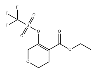 2H-Pyran-4-carboxylic acid, 3,6-dihydro-5-[[(trifluoromethyl)sulfonyl]oxy]-, ethyl ester 化学構造式