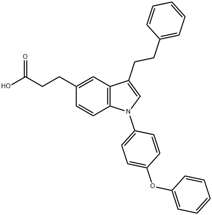 1H-Indole-5-propanoic acid, 1-(4-phenoxyphenyl)-3-(2-phenylethyl)- Structure