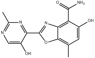 4-Benzoxazolecarboxamide, 5-hydroxy-2-(5-hydroxy-2-methyl-4-pyrimidinyl)-7-methyl- 结构式