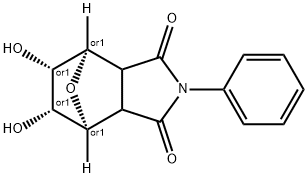 4,7-Epoxy-1H-isoindole-1,3(2H)-dione, hexahydro-5,6-dihydroxy-2-phenyl-, (4R,5S,6R,7S)-rel- 化学構造式