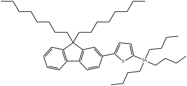 Stannane, tributyl[5-(9,9-dioctyl-9H-fluoren-2-yl)-2-thienyl]- 化学構造式