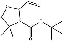 3-Oxazolidinecarboxylic acid, 2-formyl-4,4-dimethyl-, 1,1-dimethylethyl ester Struktur
