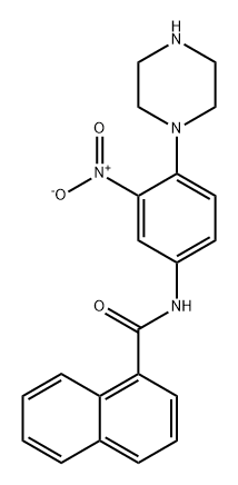 N-(3-硝基-4-(哌嗪-1-基)苯基)-1-萘甲酰胺, 1071345-25-9, 结构式