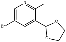 5-Bromo-3-(1,3-dioxolan-2-yl)-2-fluoropyridine 化学構造式
