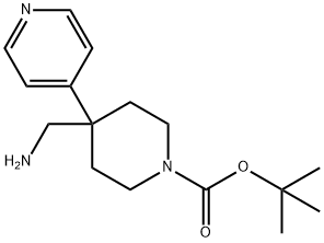 Tert-butyl 4-(aminomethyl)-4-(pyridin-4-yl)piperidine-1-carboxylate Structure