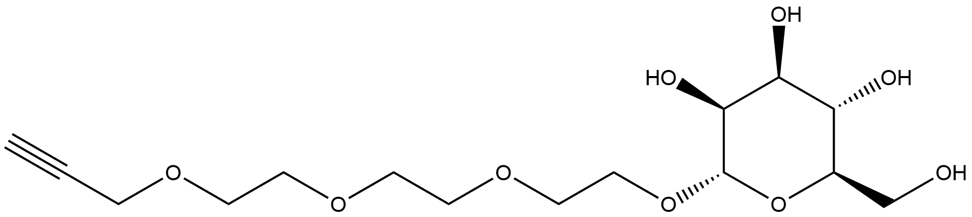 α-D-Mannopyranoside, 2-[2-[2-(2-propyn-1-yloxy)ethoxy]ethoxy]ethyl 化学構造式
