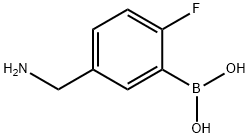 (5-(氨甲基)-2-氟苯基)硼酸,1073055-70-5,结构式