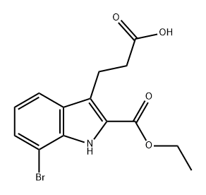 1H-Indole-3-propanoic acid, 7-bromo-2-(ethoxycarbonyl)- Struktur