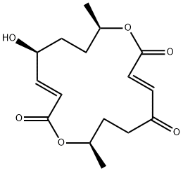 1,9-Dioxacyclohexadeca-3,11-diene-2,5,10-trione, 13-hydroxy-8,16-dimethyl-, (3E,8R,11E,13S,16R)-,1073287-13-4,结构式