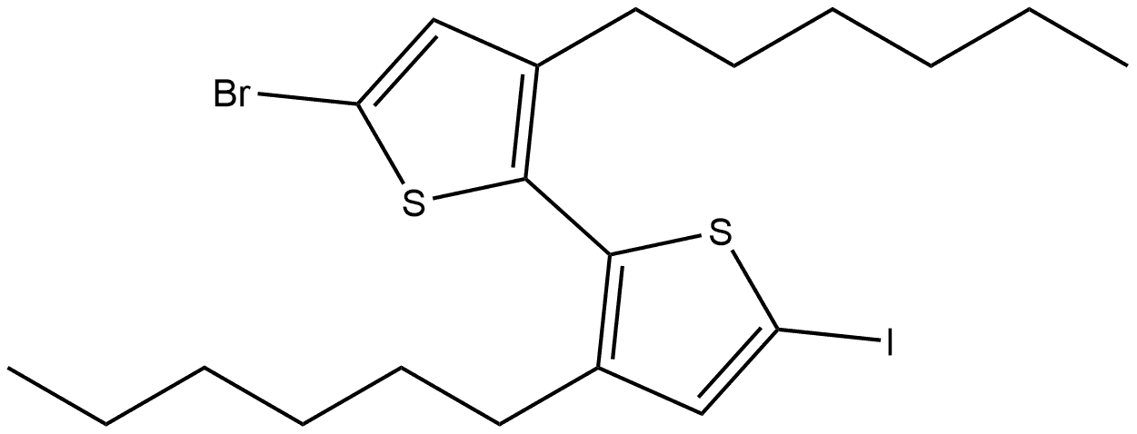 5-bromo-3,3'-dihexyl-5'-iodo-2,2'-bithiophene Structure