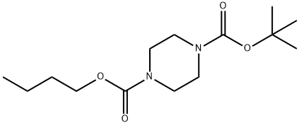 1,4-Piperazinedicarboxylic acid, 1-butyl 4-(1,1-dimethylethyl) ester Struktur