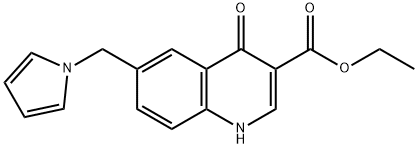 3-Quinolinecarboxylic acid, 1,4-dihydro-4-oxo-6-(1H-pyrrol-1-ylmethyl)-, ethyl ester,107484-42-4,结构式