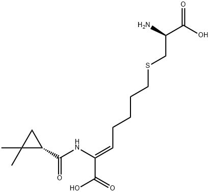 2-Heptenoic acid, 7-[(2-amino-2-carboxyethyl)thio]-2-[[(2,2-dimethylcyclopropyl)carbonyl]amino]-, [S-[R*,R*-(Z)]]- (9CI)|西司他丁杂质2