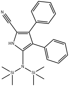 5-[ビス(トリメチルシリル)アミノ]-3,4-ジフェニル-1H-ピロール-2-カルボニトリル 化学構造式