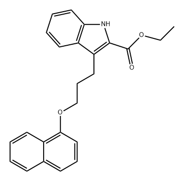 1H-Indole-2-carboxylic acid, 3-[3-(1-naphthalenyloxy)propyl]-, ethyl ester Struktur