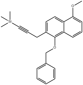 Naphthalene, 5-methoxy-1-(phenylmethoxy)-2-[3-(trimethylsilyl)-2-propyn-1-yl]- Structure