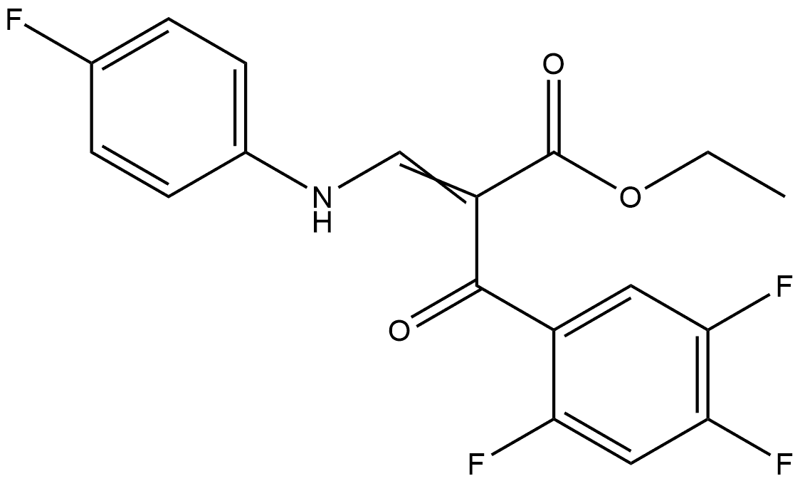 Benzenepropanoic acid, 2,4,5-trifluoro-α-[[(4-fluorophenyl)amino]methylene]-β-oxo-, ethyl ester Structure