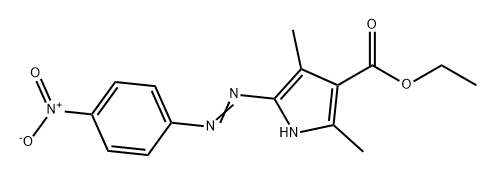 1H-Pyrrole-3-carboxylic acid, 2,4-dimethyl-5-[2-(4-nitrophenyl)diazenyl]-, ethyl ester Structure