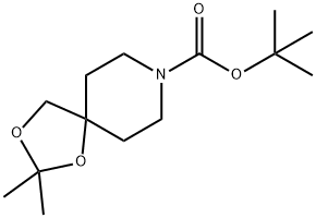 1,3-Dioxa-8-azaspiro[4.5]decane-8-carboxylic acid, 2,2-dimethyl-, 1,1-dimethylethyl ester Struktur