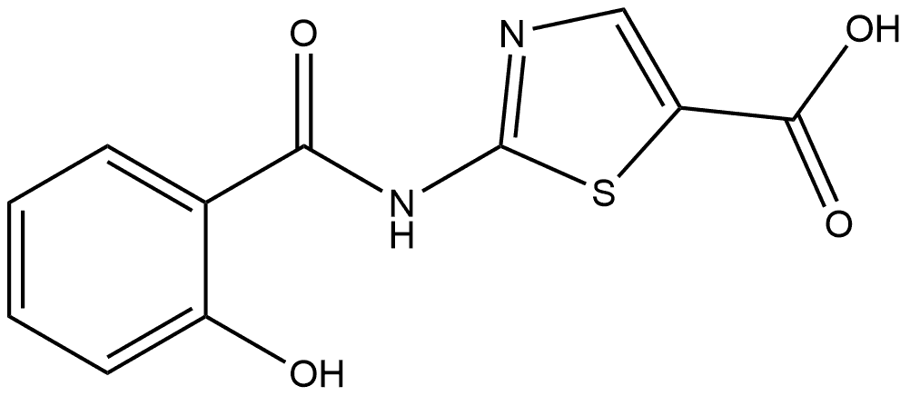 2-[(2-Hydroxybenzoyl)amino]-5-thiazolecarboxylic acid Structure