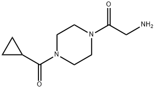 Ethanone, 2-amino-1-[4-(cyclopropylcarbonyl)-1-piperazinyl]- Structure