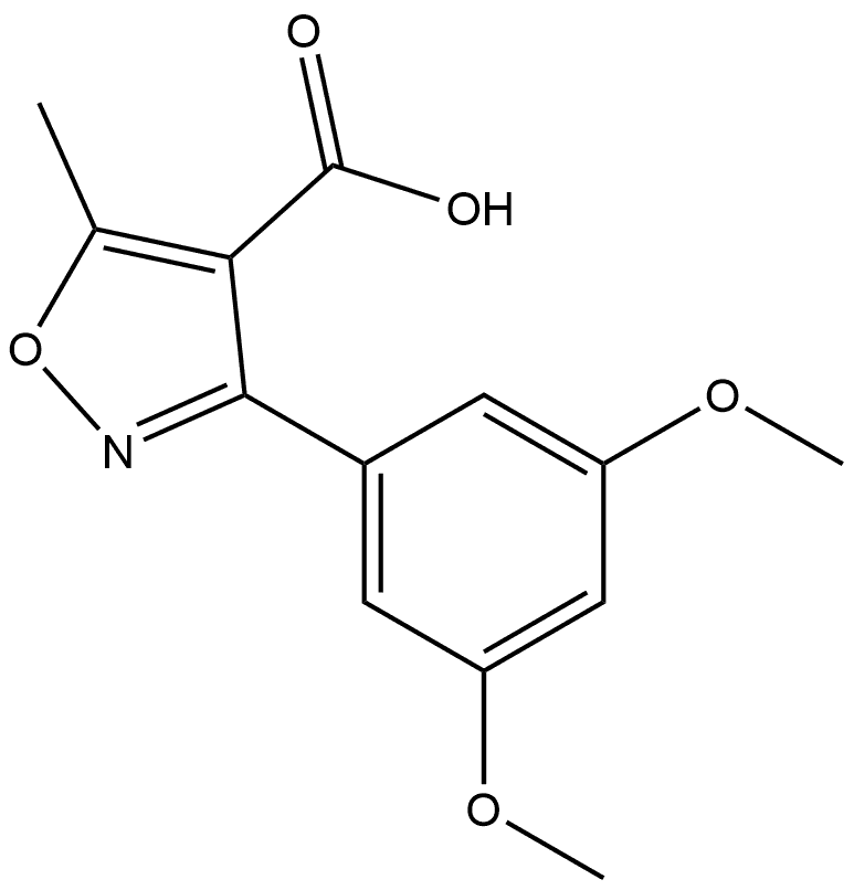 3-(3,5-二甲氧基苯基)-5-甲基异噁唑-4-甲酸, 1082420-71-0, 结构式