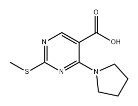 2-(甲硫基)-4-(吡咯烷-1-基)嘧啶-5-羧酸, 1082434-48-7, 结构式