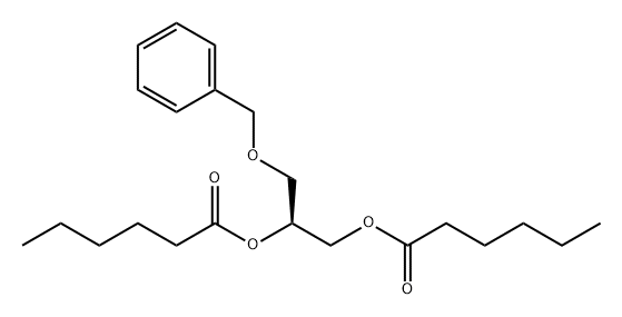 Hexanoic acid, (1S)-1-[[(1-oxohexyl)oxy]methyl]-2-(phenylmethoxy)ethyl ester 化学構造式