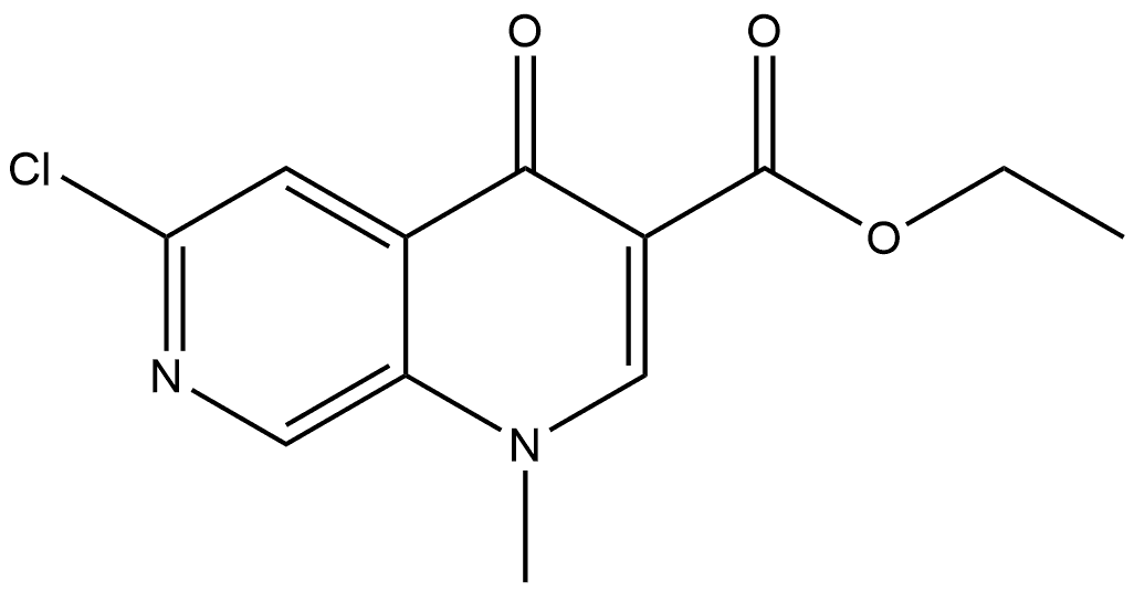 Ethyl 6-chloro-1,4-dihydro-1-methyl-4-oxo-1,7-naphthyridine-3-carboxylate 化学構造式