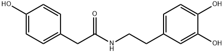 Benzeneacetamide, N-[2-(3,4-dihydroxyphenyl)ethyl]-4-hydroxy- Struktur