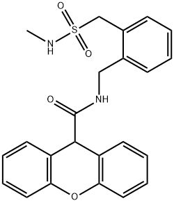 N-({2-[(methylsulfamoyl)methyl]phenyl}methyl)-9 H-xanthene-9-carboxamide Struktur