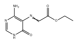 Acetic acid, 2-[(4-amino-1,6-dihydro-6-oxo-5-pyrimidinyl)imino]-, ethyl ester 结构式