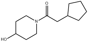 2-环戊基-1-(4-羟基哌啶-1-基)乙烷-1-酮, 1090506-83-4, 结构式