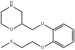 Morpholine, 2-[[2-[2-(methylthio)ethoxy]phenoxy]methyl]- 化学構造式