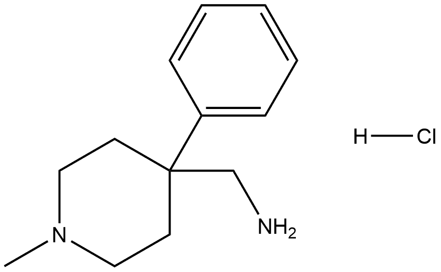 (1-methyl-4-phenylpiperidin-4-yl)methanamine hydrochloride 结构式