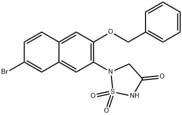 1,2,5-Thiadiazolidin-3-one, 5-[7-bromo-3-(phenylmethoxy)-2-naphthalenyl]-, 1,1-dioxide Structure