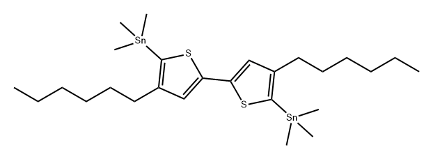 2,2'-Bithiophene, 4,4'-dihexyl-5,5'-bis(trimethylstannyl)- Struktur