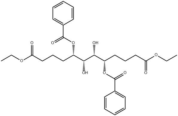 Dodecanedioic acid, 5,8-bis(benzoyloxy)-6,7-dihydroxy-, diethyl ester, [5S-(5R*,6R*,7R*,8R*)]- 化学構造式