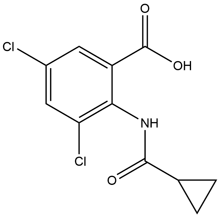 3,5-Dichloro-2-[(cyclopropylcarbonyl)amino]benzoic acid Structure