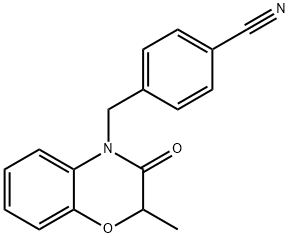 Benzonitrile, 4-[(2,3-dihydro-2-methyl-3-oxo-4H-1,4-benzoxazin-4-yl)methyl]- Struktur