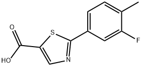 5-?Thiazolecarboxylic acid, 2-?(3-?fluoro-?4-?methylphenyl)?- Struktur