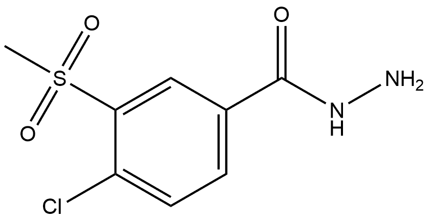 4-Chloro-3-(methylsulfonyl)benzoic acid hydrazide 化学構造式